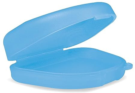 wellsamed KFO Schienenbox Mini, Transparent-Blau, zum Aufbewahren von Zahnspangen oder Zahnschienen