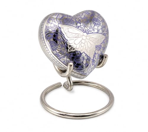 UrnsWithLove Urna de cremación con Forma de corazón para Cenizas, con Caja y Soporte