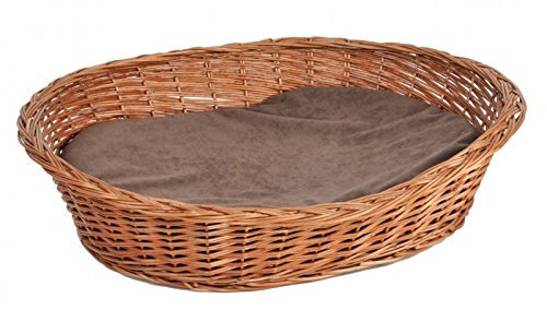 Lycce Ruhekorb für kleine Hunde und Katzen mit Kissen Weide 84cm x 60cm x 24cm