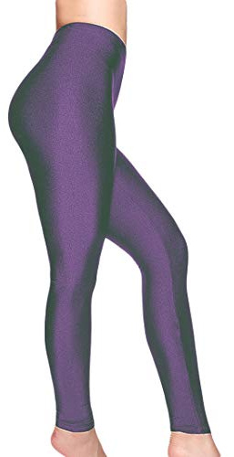 Romastory Leggings sportivi da donna elasticizzati lucidi a vita media pantaloni elastici leggings aderenti