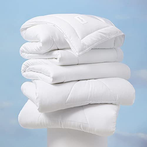 Buffy Cloud Comforter – Eukalyptus-Stoff, Daunenalternative Füllung, extra flauschig, gesteppte Bettdecke mit Ecklaschen (Doppelbett, XL)