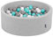KiddyMoon 90X30cm/200 Bolas ∅ 7Cm Piscina De Bolas para Ninos Hecha En La UE, Gris Clr:Blanco/Gris/Turquesa Clr