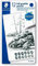 STAEDTLER Vollgraphitstifte Design Journey, glänzende Schattierungen in verschiedenen Grautönen, 12 hochwertige Vollgraphitstifte in sortierten Härtegraden im Metalletui, 100G M12