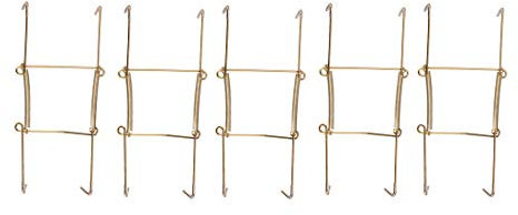 sourcing map Plate Hanger, 7-inch U Type Zinc Plated Invisible Wall Decorative Hooks with Tip Protectors, 5 Pcs