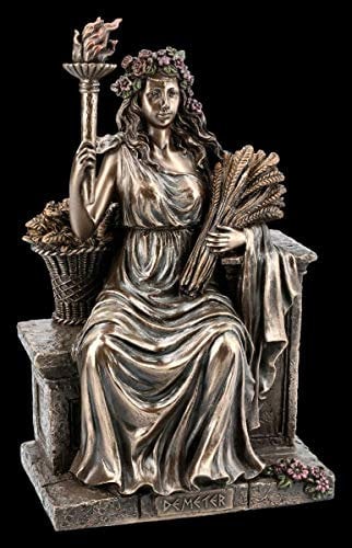 Unbekannt Demeter Figur - Griechische Göttin des Getreides Veronese | Deko-Figur, Deko-Artikel, Bronze-Optik, H 22,5 cm