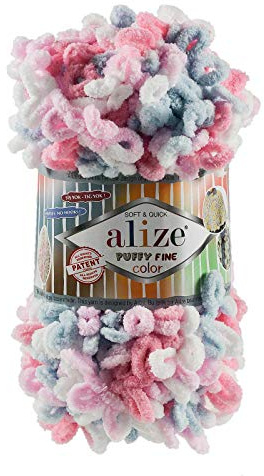 ALIZE Puffy Fine Color 100g Strickgarn Fingerstrick Fingerstrick-Wolle ohne Nadel