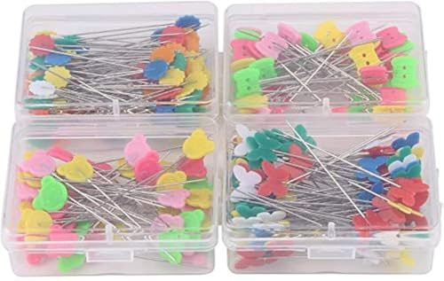 300pcs Stecknadeln mit Kopf, Head Pins Kopfnadeln Nadeln Schneidern Pins Glaskopfnadeln für Schneiderei Näharbeiten Basteln Säumen Schneidern Dekoratio 2 Zoll (Typ 1#)
