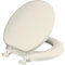 Mayfair Padded Toilet Seat, Cushioned Soft Vinyl Over Wood Core Seat, Secure Hinges, Easy Clean, Round, Biscuit