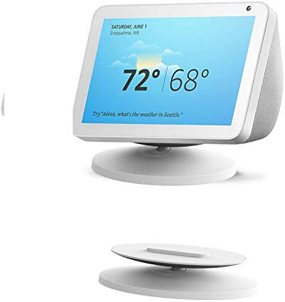 Verstellbarer Ständer für Echo Show 8 & Show 5, Colorful 360 Grad Halterung Schwenker Magnetbefestigung mit Anti-Rutsch-Basis für Alexa Lautsprecher (Weiß)