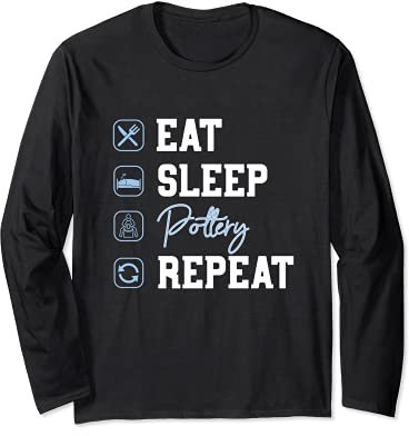 Töpfer Wiederholung Töpfer Brennofen Keramik Künstler Töpfer Langarmshirt