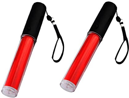 2 LED di Sicurezza Stradale Da 26 Cm, con Due Modalità di Lampeggio, Lunghezza 10,2 Pollici, Alimentate Da 3 Batterie AA