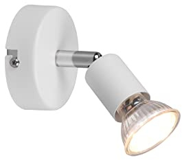 meineWunschleuchte Kleiner Metall Wandstrahler Weiß Spot schwenkbar, Höhe 11cm