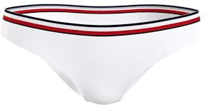 Tommy Hilfiger Mujer Parte Inferior de Bikini Deportivo, Blanco (White), L
