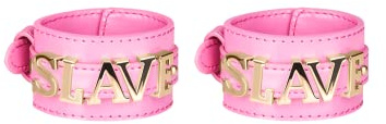 EIS BDSM Fesseln | Slave-Fesseln im Lederlook | breites Design | pink/gold | Sex-Spielzeug für Paare Extrem Sex | sexy Lederoptik | Erotik | Sex Toys | Ideal für Paare | Verstellbar | Ideal für Anfänger