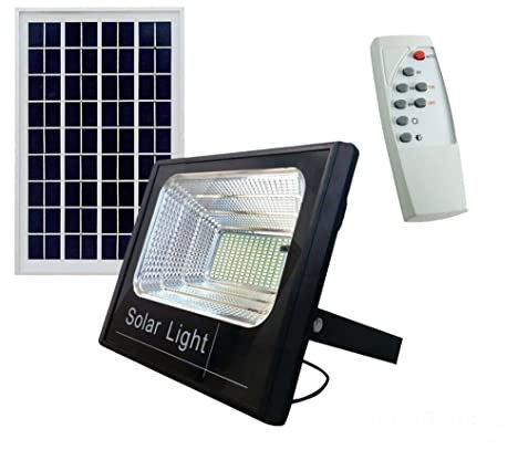 TANIASHOP Faro faretto a Led Con Pannello Solare 400W Crepuscolare Con Telecomando Funzione Timer Faro Led Da Esterno Luce Bianca 6500K Faretti Risparmio Energetico
