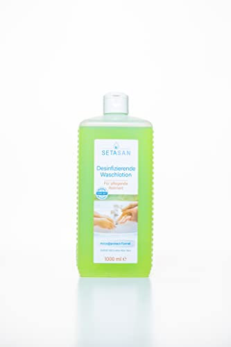 SETASAN desinfizierende Waschlotion 1.000 ml – milde Handseife und effektive Handdesinfektion in einem, Flüssigseife mit Aloe Vera und Bio-Ethanol, mit praktischem Klappverschluss