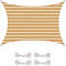 CelinaSun Voile d'ombrage avec Cordes de Fixation Basic Rectangle 2,5 x 3,5 m Bandes Beige Sable Blanc Protection Solaire Respirante