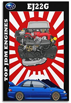 JDM Auto-Poster für Subaru Impreza STi EJ22G Motor, dekoratives Gemälde, Leinwand, Wand- und Kunstbild, Familien-Schlafzimmer, Dekoration, 30 x 45 cm