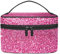 Rosa Glitzer Reise-Make-up-Tasche Kulturbeutel für Damen und Mädchen