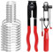 22 Pcs Auto CV Joint Boot Clamp Pliers Set, Car Banding Tool Kit With 2 CV Boot Clamp Pliers, Hose Band Axle Pliers, Dust Cover Clip Removal Repair Accessories, Red