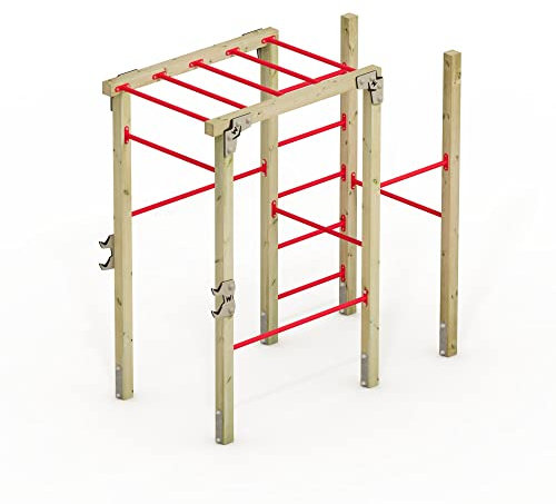 Wickey Fitnessgerät - Fit Base 605 - Outdoor Fitnessstudio, Gym für Zuhause, Klettern und Sport für Jugendliche und Erwachsene im Garten mit Klimmzugstange