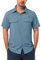 33,000ft Men's UPF 50+ UV Protection Short Sleeved Shirts Quick Dry Button Down Shirts Cooling Hiking Shirt for Travel Safari Fishing Steel Blue M