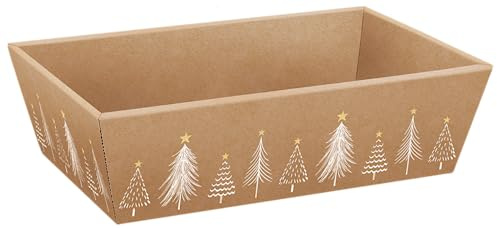 10 Stück Präsentkorb Christmas natur, Geschenkkorb leer (mittel)