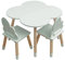 Rebecca Mobili Kinder-Tisch und 2 Stühle Set, Grün Braun, MDF Kiefer, für Kinderzimmer, Spielzimmer - Abmessungen: 44 x 60 x 60 cm / 50 x 25 x 25 cm - Art. RE6900