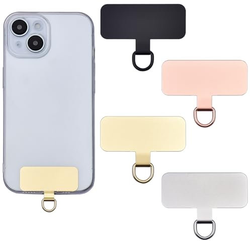 Jaslongri Handykette Pads,Handy Patch,Mobile Patch,Metall Pads,Universeller Handytrageband Pads ohne Klebstoff,Langlebige stabil Pads,Handy Lanyard Pads. (Silber, Roségold,Black, Gold)