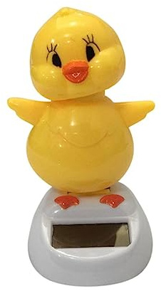 Solar Powered Dancing Chick, Solar Bobblehead Chicken, Solar-Powered Car Charm, Cartoon Bobble Head Chick Ornaments Figures for Car Dashboard, Bobbleheads for Car Dashboard, Solar Power Kits