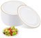 Akamino 40 Pcs Plastic Plates with Gold Rim, 26cm / 10 inch Gold Party Plates Unbreakable Dinner Plate Round Dessert Plate Set for Weeding Picnic BBQ, Parties Catering