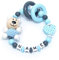 Baby Greifring personalisiert mit Namen | Mädchen Babyspielzeug & Lernspielzeug als Geschenk zur Geburt, Taufe | Bär in babyrosa