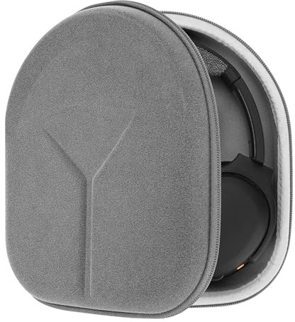 Geekria Shield Headphones Case Compatible with Skullcandy Riff 2, Hesh 3/Evo, Crusher Evo/ANC 2, Replacement Hard Shell Travel Carrying Bag with Cable Storage (Microfiber Gray)