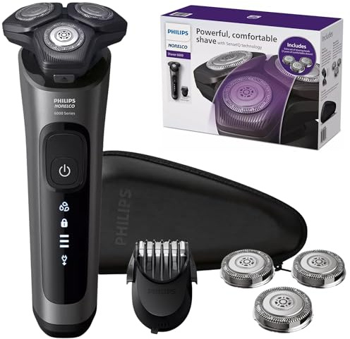 Philips Electric Shavers for Men, Rechargeable Wet/Dry Electric Shaver with SenseIQ Technology, Cordless Electric Razors for Men with Pop-up Trimmer, Travel Case