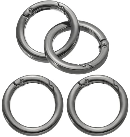 PATIKIL OD Flache Trigger Feder Ringe, Metall Rundverschluss Clip Schnappfeder Schlüsselanhänger Haken Schnalle für Geldbörsen Handtaschen Handwerkskunst
