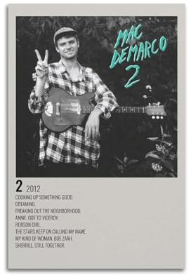WEHWEGB Mac Demarco Poster, Wandkunst, Vintage-Poster, dekoratives Gemälde für Schlafzimmer, Wohnzimmer, ästhetisches, elegantes Poster, 30 x 45 cm, ungerahmter Stil