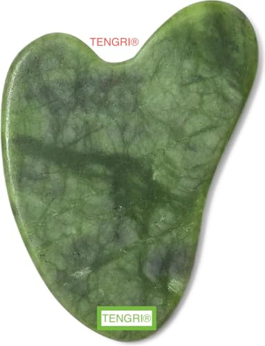 TENGRI® Gua Sha Stein - Natürlicher Jade Massageroller - Guasha aus Jade Stein - Gesichtsmassage Für Augenschwellungen Hautstraffung von Gesicht - Gua Sha Stein Original - Face Massager von TENGRI®