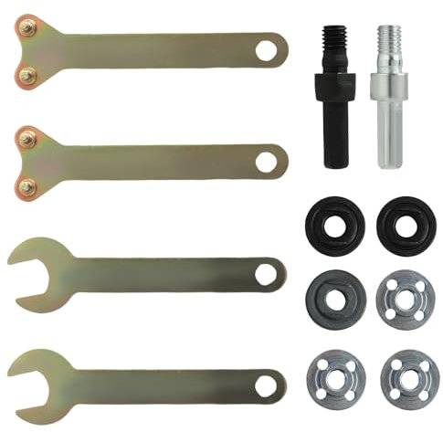 Kit de Conversión de Taladro Eléctrico a Amoladora Angular M6/M10, Adaptador de Amoladora Angular - Adaptador para Pulido, Corte de Metales y Azulejos, Incluye Llaves, Tuercas de Brida