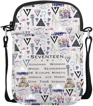 UJIMS K-pop 17 Group Crossbody Bag Musikalbum inspiriertes Geschenk Kpop Group Merch Korean Band 17 Geschenk, Seventeengroupbag