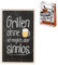 CULT at home 2teiliges Grillgeschenk Männer - Deko Metallschild mit Spruch: Grillen ohne Bier Dekohänger 19 x 30 cm - Grillsalz Grillkräuter - Biergeschenk Geschenk Vatertag Geburtstag