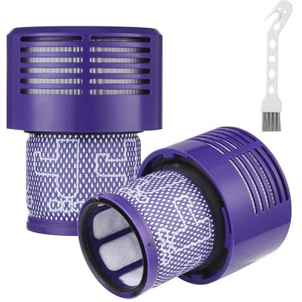 2 Filtre Pour Dyson V10,avec 1 brosse de nettoyage,Filtre de remplacement lavable pour Dyson V10 Cyclone Series, V10 Absolute, V10 Animal, V10 Total Clean, V10 Motorhead