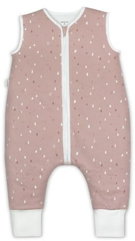Ehrenkind® Baby Sommerschlafsack mit Füßen 1.0 TOG aus weicher OEKO-TEX zertifizierter Bio-Baumwolle | Sommer Schlafsack | Baby Schlafsack Gr. 80 Rose Tropfen | 1 Tog