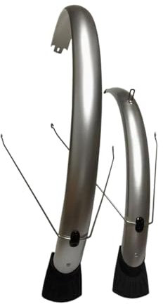 Qianly Fahrrad Schutzblech Set mit Vorder Und Hinterrad Schutzblechen, Silber