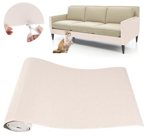 Kratzmatte Selbstklebend Kratzschutz Sofa Katze: DIY Kratzbrett Katze Kratzteppich Katzen Wand - AntiKratz Tape für Katzenständer, Katzebäume, Katzemöbel und Couch Schutz (Beige, 40×200cm)