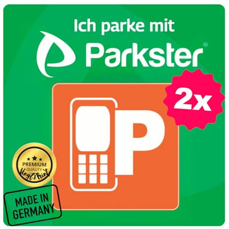 Parkster Hinterglasaufkleber – Parkvignette Sticker Auto Aufkleber (5,5 x 5,5 cm) für Windschutzscheibe | App-Parken, Auto Vignette Innenaufkleber | Made in GERMANY (2)