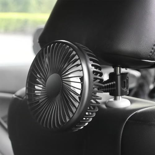 DAJASD Auto-Ventilator Für Rücksitz, 360 ° Auto Ventilator, 12V Auto USB Ventilator Rücksitz, Auto-Kühlung Fan, KFZ Kühlventilator, 3 Geschwindigkeiten, Für Auto Van SUV RV Boot