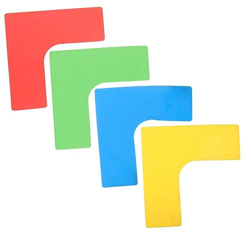 Milisten 4stücke Rechtwinklige Markierungsschilder Für Tennis Trainingsmarkierungen Material Sportbodenmarkierung Für Tennis-trainingshilfen Rechtwinklige Bodenmarkierung