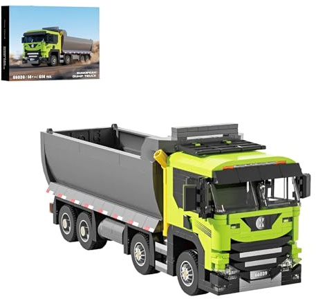 DzirePada Europäischer Mulden LKW Bausteine Bausatz, 614Teile Technick Auto Modell Spielzeug, Sammelbare Truck Auto Klemmbausteine Kit, Ideen Geschenke für Jungen Kinder Erwachsene