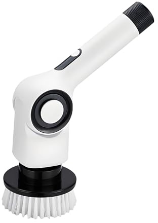 Qumox Cepillo Eléctrico Rotatorio con Pantalla LED, 7 Cepillos y Mango Extensible, 120 Min de Uso, Cepillo de Limpieza Inalámbrico IPX7, 3 Velocidades para Baño, Suelos y Cocina