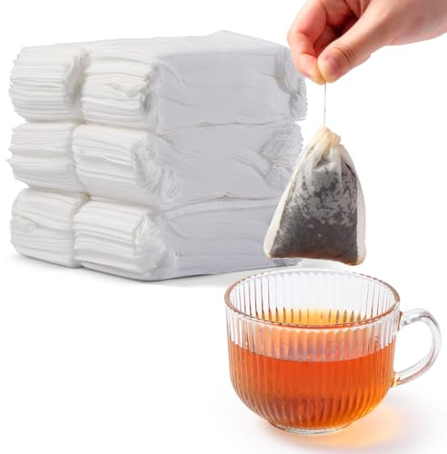 Diboniur 600 Bustine da Tè Vuote con Coulisse, 7 × 9 cm | Scorta in tessuto non tessuto usa e getta, per tè, caffè, fiori, erbe e spezie, casa, ufficio ed eventi